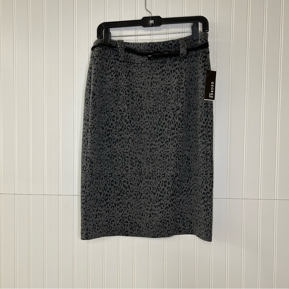 George Charcoal Animal Print Pencil Skirt Size 6